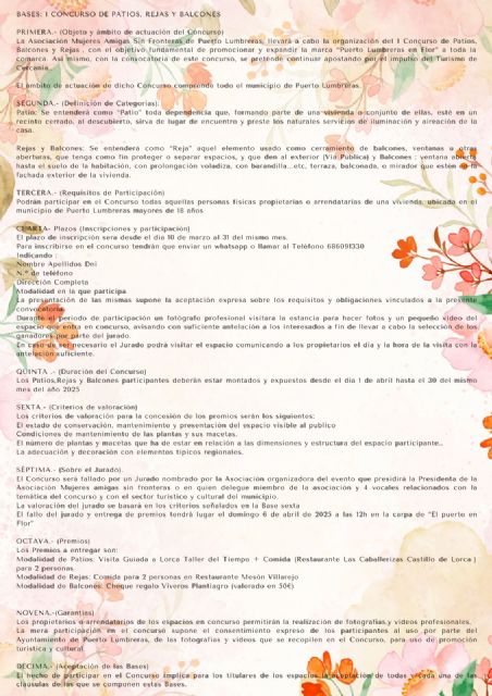 Abierto el plazo para participar en el I Concurso de patios, rejas y balcones de Puerto Lumbreras - 1, Foto 1