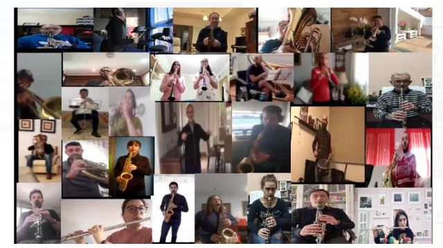 La Banda Municipal de Música de Lorca ameniza esta Semana Santa atípica grabando un vídeo coral de los himnos azul y blanco - 1, Foto 1