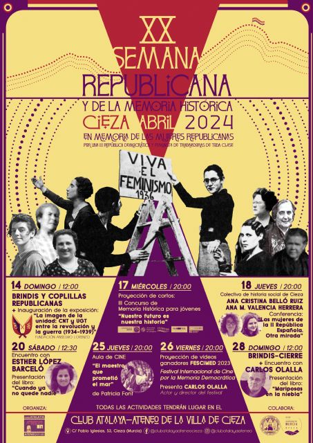 El Club Atalaya-Ateneo de la Villa de Cieza organiza la XX Semana Republicana y de la Memoria Histórica - 1, Foto 1