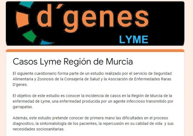 D´Genes difunde un cuestionario para conocer la incidencia de casos de Lyme en la Región de Murcia - 1, Foto 1
