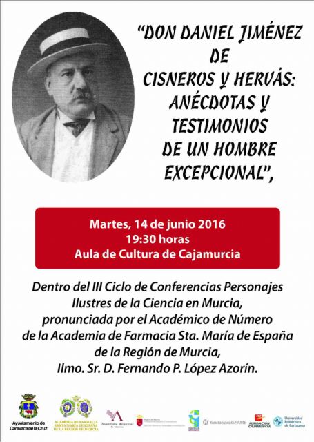 Una conferencia da a conocer la vida y el legado del naturalista caravaqueño Daniel Jiménez de Cisneros - 1, Foto 1