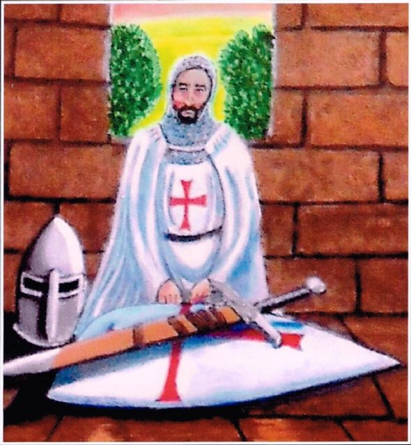 El óleo de un interno en la penitenciaría de Teruel, ilustra el cartel anuncio de la Guardia Templaria jumillana a la virgen - 1, Foto 1