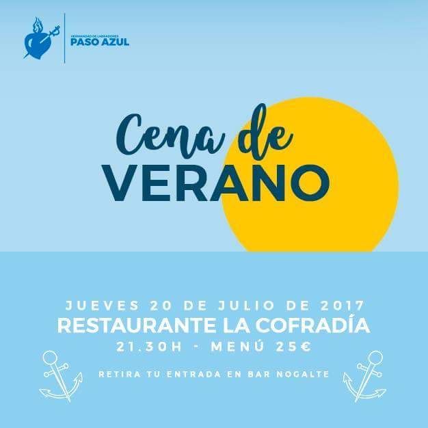 El Paso Azul celebra su cena de verano el próximo jueves 20 de julio en La Cofradía - 1, Foto 1