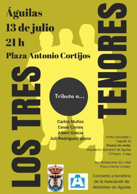 El próximo viernes se celebrará el concierto Tributo a los Tres Tenores a beneficio de la Asociación Alzheimer Águilas - 2, Foto 2