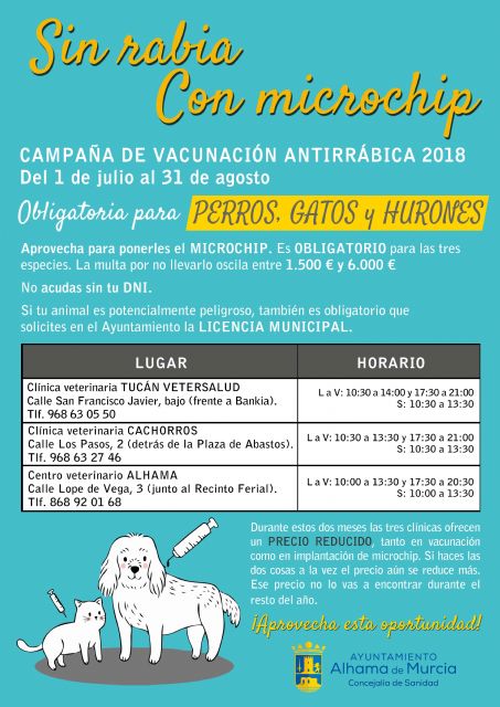 Campaña de vacunación antirrábica y microchip 2018, Foto 1