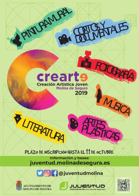 El Ayuntamiento de Molina de Segura pone en marcha la tercera edición del Certamen de Creación Artística Joven CREARTE 2019 - 1, Foto 1