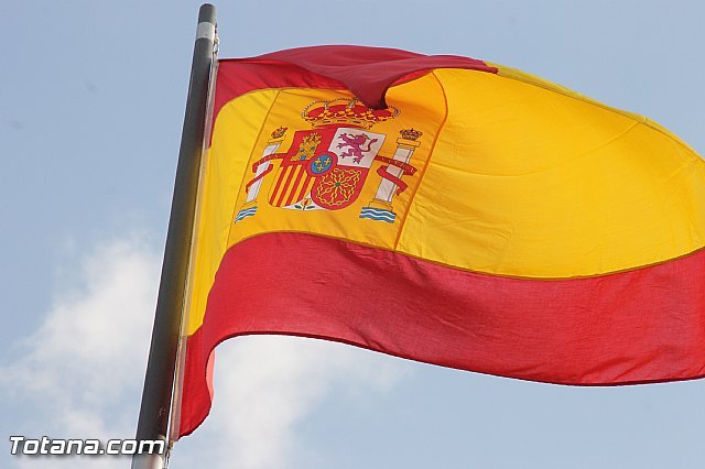 La bandera de España luce en la plaza de la Constitución durante estos días, Foto 4