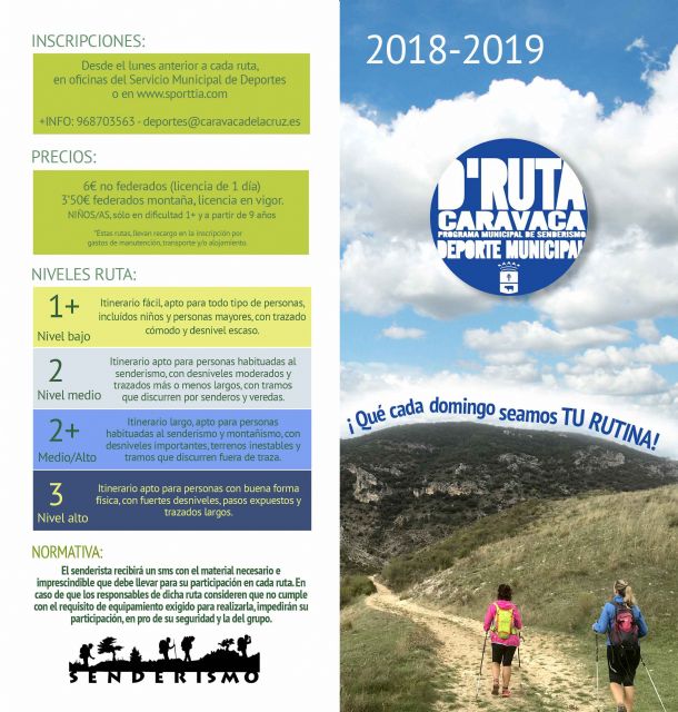 La Concejalía de Deportes inicia la edición 2018/19 del programa municipal de senderismo 'D´Ruta' - 1, Foto 1