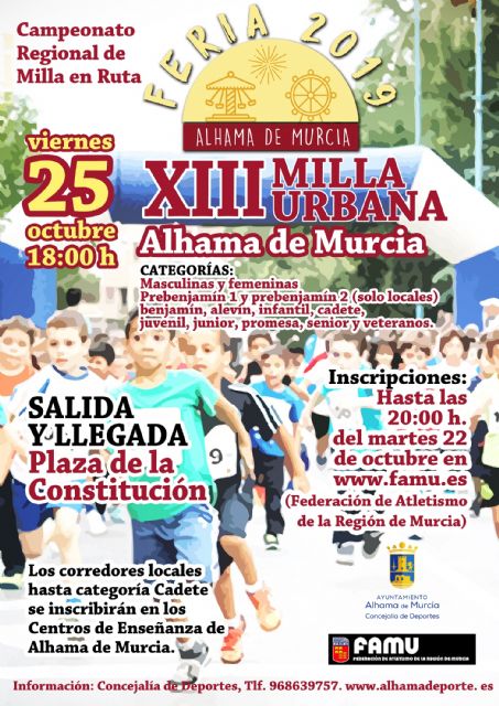 Abiertas inscripciones para XIII Milla Urbana Feria de Alhama – Cto. Regional Milla en Ruta, Foto 1