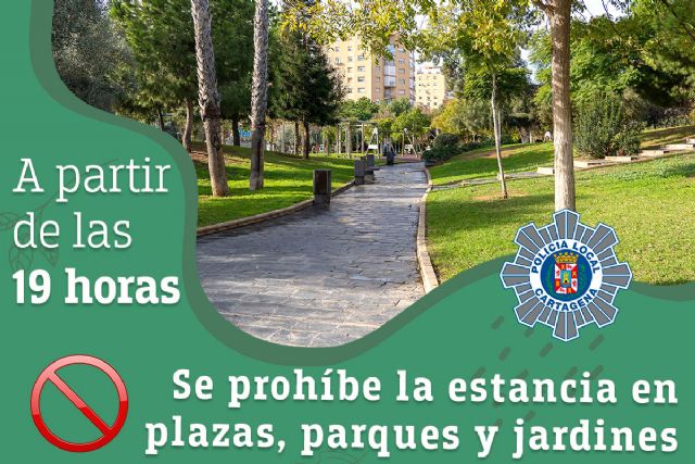 La Policía Local recuerda la prohibición de permanecer en los parques y zonas de esparcimiento a partir de la siete de la tarde - 1, Foto 1