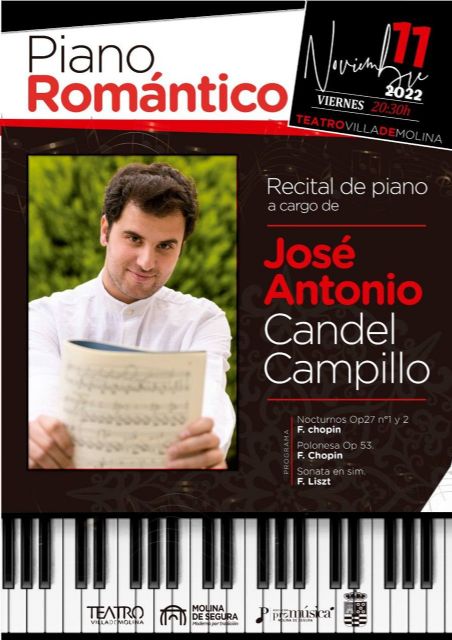 José Antonio Candel Campillo ofrece el recital EL PIANO ROMÁNTICO en el Teatro Villa de Molina el viernes 11 de noviembre - 1, Foto 1