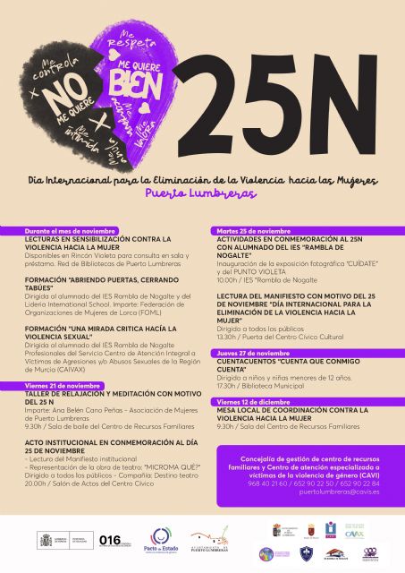 Puerto Lumbreras conmemorará durante todo el mes de noviembre el Día Internacional para la Eliminación de la Violencia contra las Mujeres - 3, Foto 3