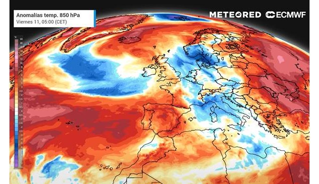 Una masa de aire subtropical, además de aportar mucha humedad, provocando que las lluvias sean intensas en el noroeste peninsular, dejará temperaturas más altas con el riesgo de deshielo, Foto 1