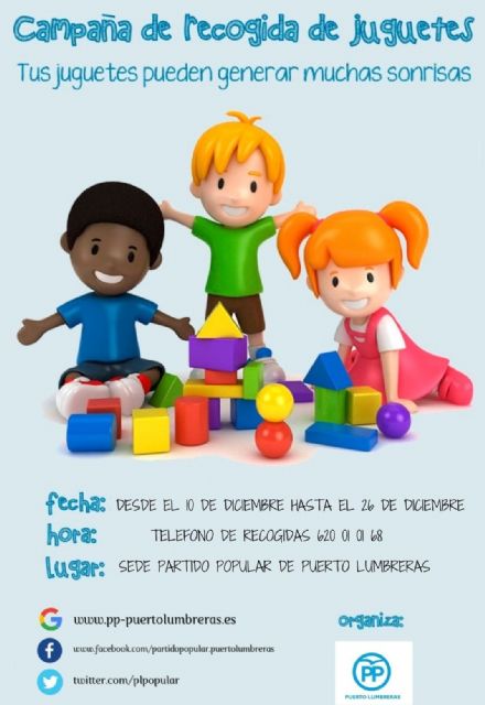 El Partido Popular de Puerto Lumbreras se suma un año más al reto solidario de recoger juguetes para los niños más necesitados - 1, Foto 1