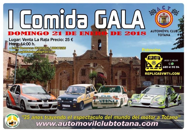 El Automóvil Club Totana organiza la I comida gala, que tendrá lugar el domingo 21 de enero, Foto 1