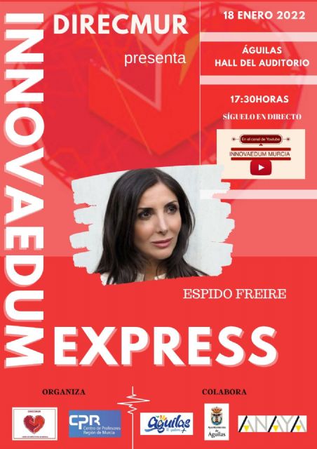 La escritora Espido Freire ofrecerá en Águilas una ponencia incluida en el ciclo de conferencias Innovaedum express - 2, Foto 2
