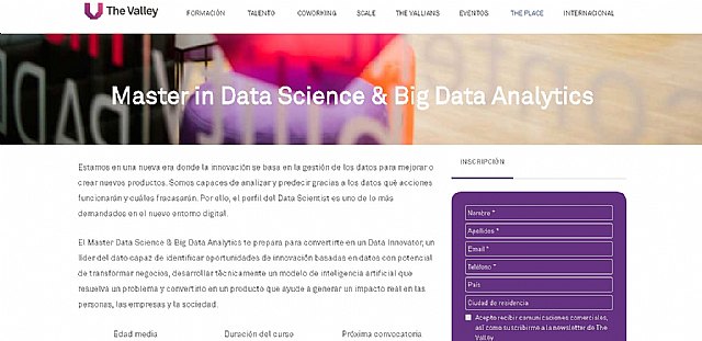 The Valley lanza un nuevo programa: Data Science & Big Data Analytics, la base de la transformación digital - 1, Foto 1
