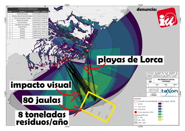 Imagen sobre el impacto visual de las jaulas, extraído del propio proyecto / IU-verdes, Foto 1