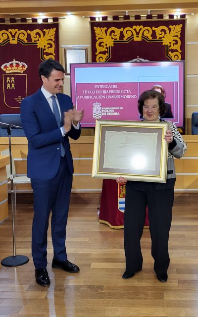 Reconocimiento de Molina de Segura a la trayectoria profesional y personal de Purificación Linares Moreno con la entrega del título de Hija Predilecta de la ciudad - 1, Foto 1
