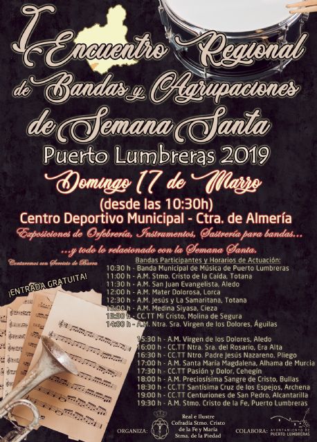 900 músicos se darán cita en el I Encuentro Regional de Bandas y Agrupaciones en Puerto Lumbreras - 1, Foto 1
