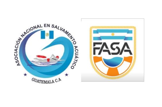 Logotipos de la Asociación Nacional en Salvamento Acuático de Guatemala y de la Federación Argentina de Salvamento Acuático., Foto 1