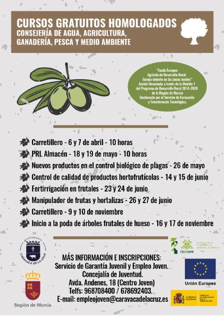 El Ayuntamiento de Caravaca y FEOAM organizan cursos de la rama agroalimentaria dirigidos tanto a trabajadores en activo como a desempleados - 1, Foto 1