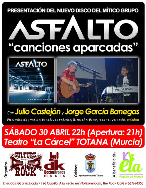 Totana acogerá la presentación de ASFALTO Canciones Aparcadas, Foto 1