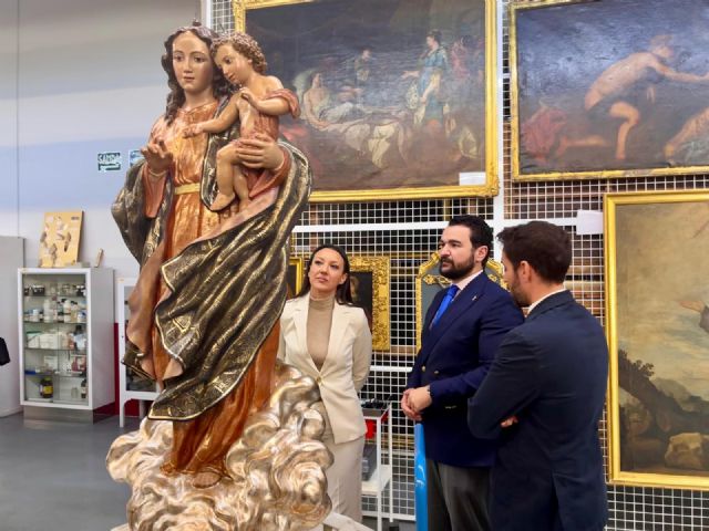 Entregan la talla restaurada de la Virgen del Rosario, patrona de La Unión, tras diez meses de trabajos - 1, Foto 1