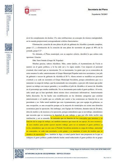 Asun Molina: “El aumento del gasto por la boda PP-VOX no incluye el salario al 100% del ‘wedding planner’ de Remedios Lajara” - 1, Foto 1