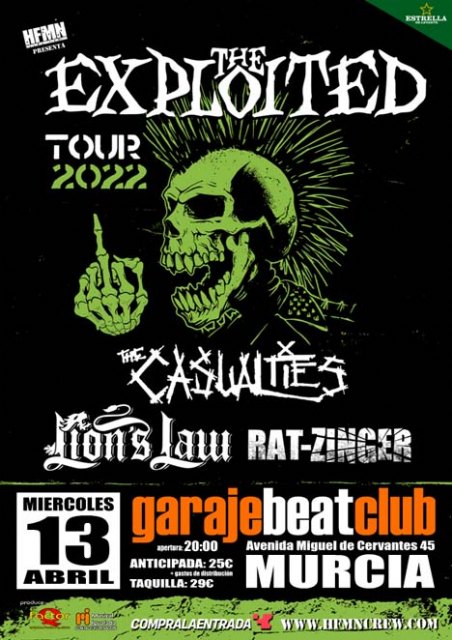 The Exploited + The Casualties + Lion´s Law + rat-Zinger - 1, Foto 1