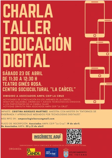 El 19 de abril arranca el período de inscripción para la charla taller “Educación Digital”, una iniciativa gratuita dirigida a padres del AMPA del CEIP La Cruz, Foto 2