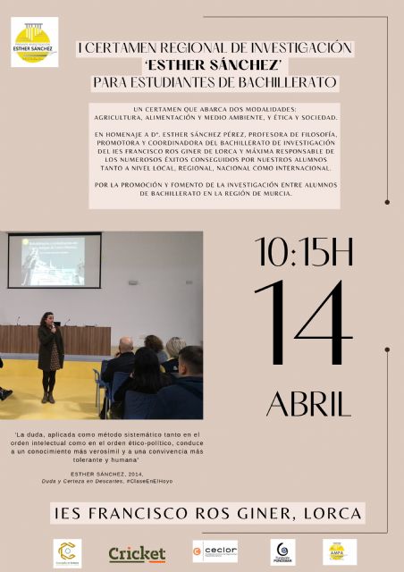 El Ayuntamiento de Lorca colabora con el IES Francisco Ros Giner en la celebración del I Certamen de Investigación 'Esther Sánchez' para alumnos de Bachillerato - 2, Foto 2