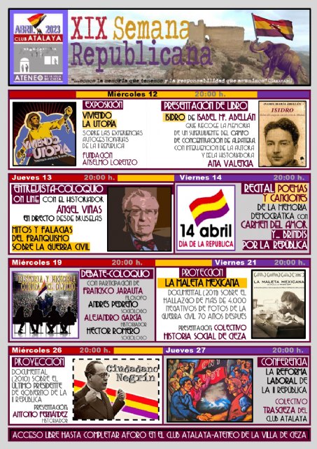 El Club Atalaya-Ateneo de la Villa de Cieza celebra la XIX Semana Republicana - 1, Foto 1