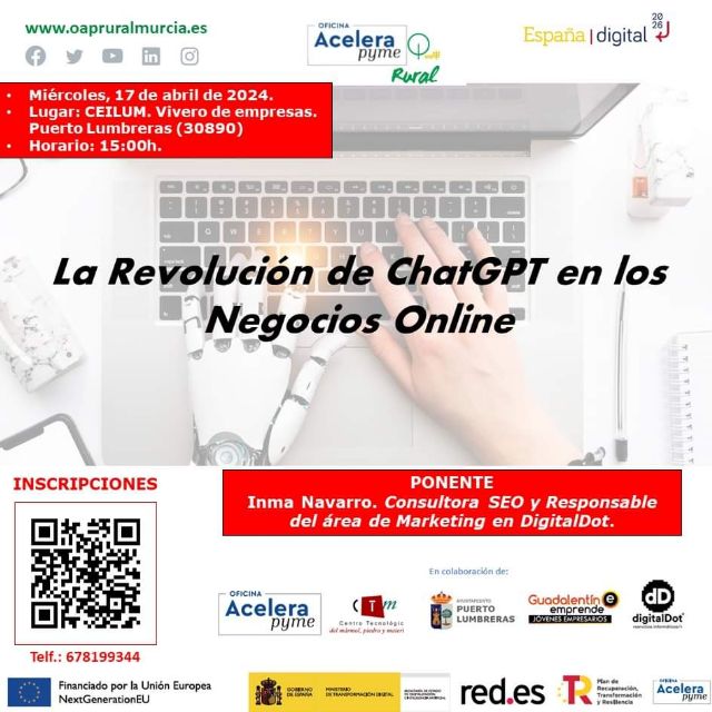 El Ayuntamiento de Puerto Lumbreras organiza un curso de Chat GPT para empresarios con motivo del Día Mundial del Emprendimiento - 1, Foto 1