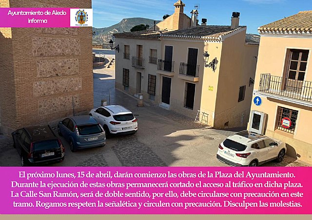 Obras de renovación del pavimento de la Plaza del Ayuntamiento de Aledo - 1, Foto 1