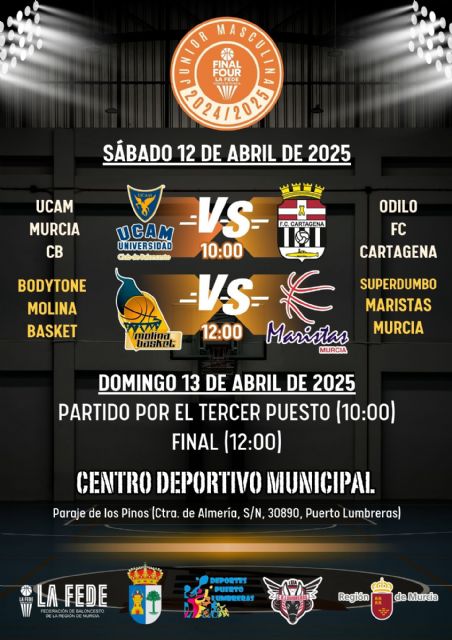 Puerto Lumbreras acogerá los partidos de la Final Four Junior de la Federación de Baloncesto de la Región de Murcia los días 12 y 13 de abril - 2, Foto 2
