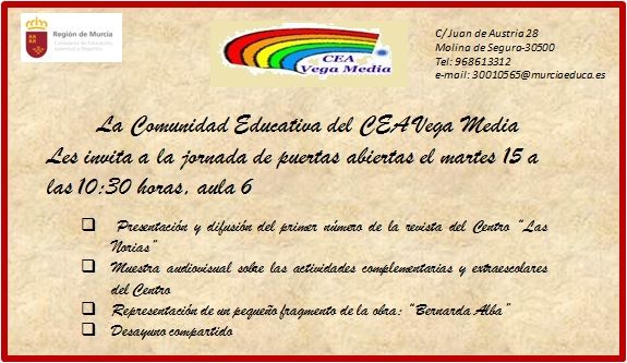 Abierto el plazo de solicitud de matrícula para el Centro Comarcal de Educación de Adultos Vega Media de Molina de Segura hasta el día 30 de mayo - 1, Foto 1