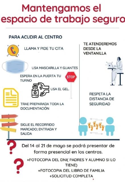 El jueves comienza el plazo de inscripción presencial, con cita previa, en los centros educativos de la localidad - 1, Foto 1