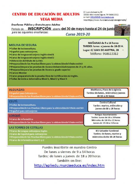 El Centro de Educación de Adultos abre su plazo de matrícula en Las Torres de Cotillas - 1, Foto 1