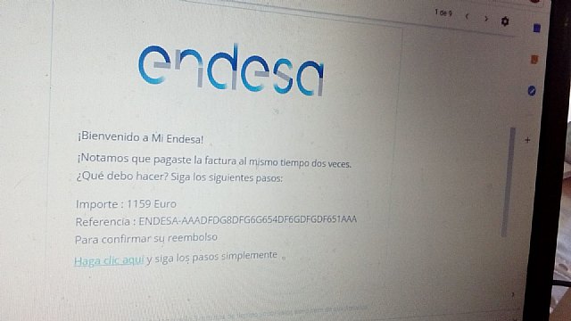 CONSUMUR alerta del fraude del supuesto reembolso electrónico de Endesa - 1, Foto 1