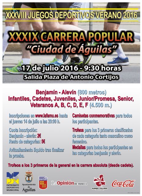 Últimos días para inscribirte en la XXXIX Carrera Popular “Ciudad de Águilas” - 1, Foto 1