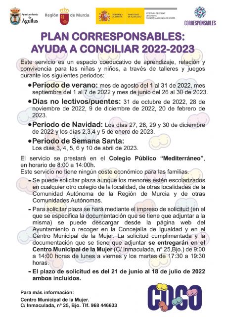 La Concejalía de Igualdad amplía el plazo de inscripción para el Plan Corresponsables - 1, Foto 1