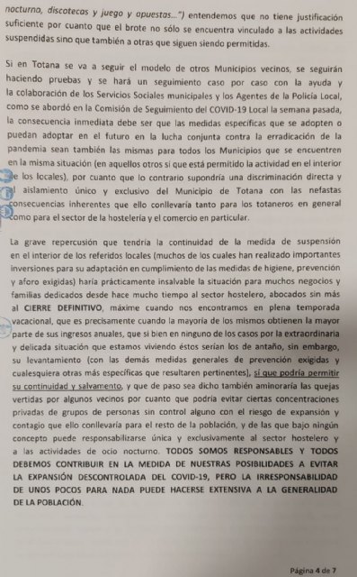 Comunicado de la asociación de hosteleros de Totana ASEMHOS y C.H.A.C.T - 5, Foto 5