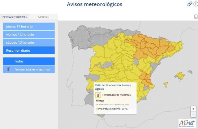 Lorca activa el Plan Territorial de Protección Civil en Fase de Preemergencia ante el episodio de altas temperaturas previstas para el fin de semana - 1, Foto 1