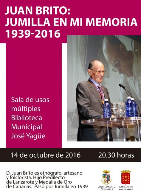 Juan Brito, Hijo Predilecto de Lanzarote, visitará Jumilla en los próximos días - 2, Foto 2