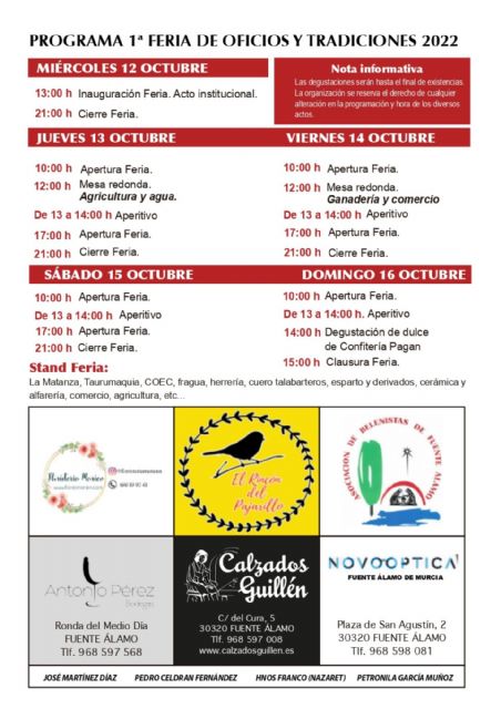 Coec organiza la 1ª feria de oficios y tradiciones de la villa de Fuente Álamo - 1, Foto 1