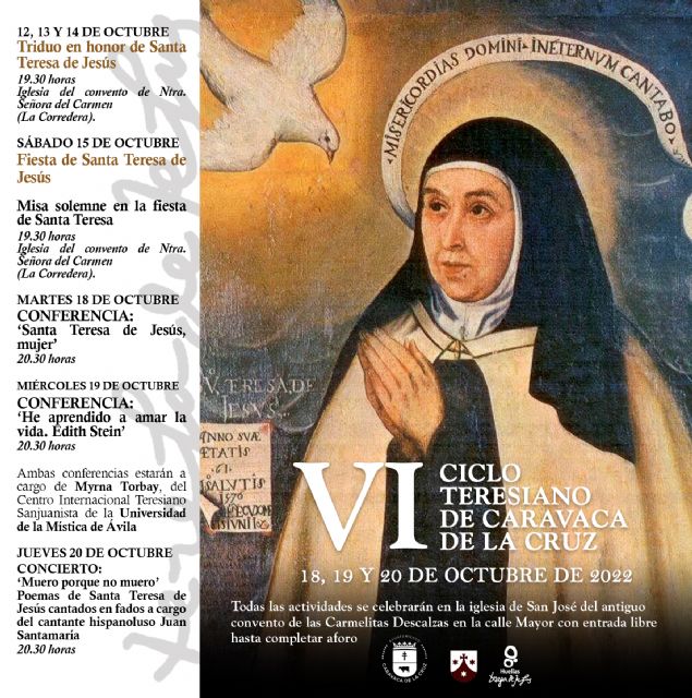 El VI Ciclo Teresiano de Caravaca contará con dos conferencias y un concierto de fados con letras de poemas de Santa Teresa - 3, Foto 3