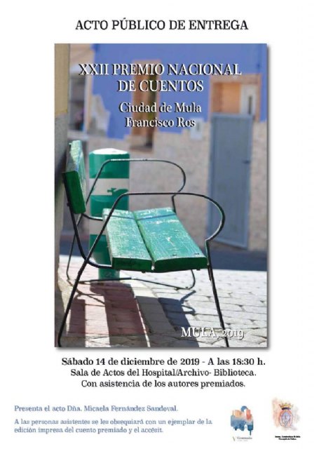Acto público de entrega: XXII Premio Nacional de Cuentos «Ciudad de Mula – Francisco Ros» - 1, Foto 1