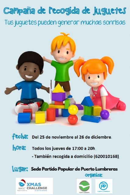 El PP de Puerto Lumbreras se suma al reto solidario de recoger juguetes para los niños más necesitados - 1, Foto 1