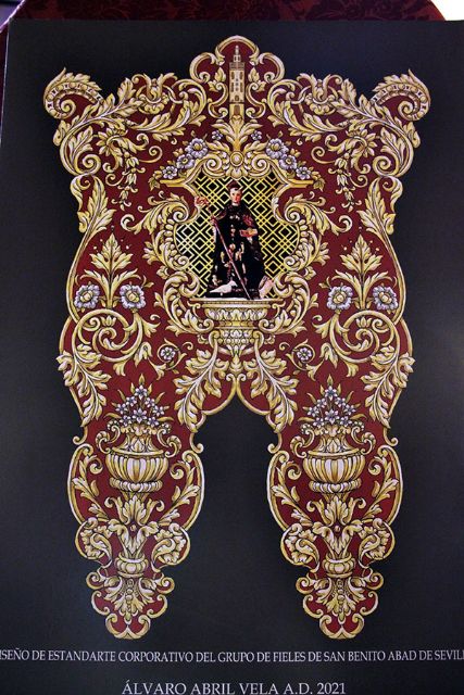 Presentado el boceto del nuevo estandarte del Grupo de Fieles de San Benito Abad de Sevilla - 2, Foto 2